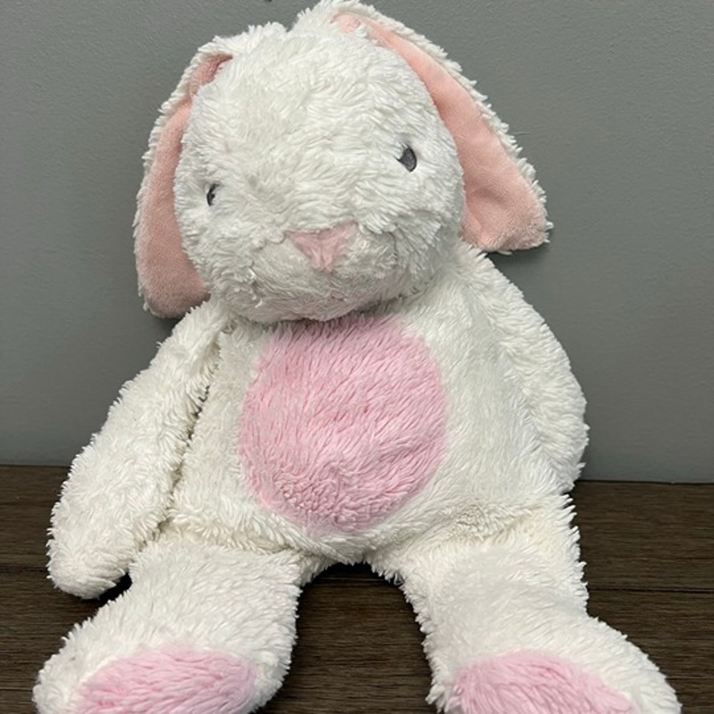 Aurora Baby Bunny Plush White Pink Shaggy Floppy Rabbit Stuffed Animal  Toy‎